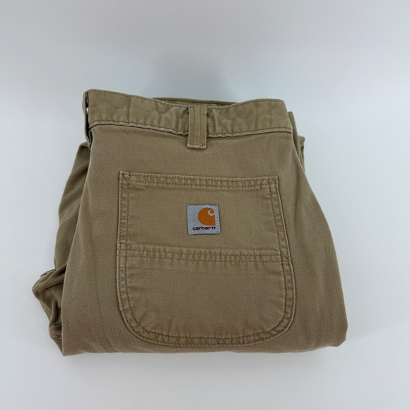 Carhartt Other - Carhartt Rugged Flex Relaxed Fit Knit Lined Canvas Utility Work Pants Tan 35x34
